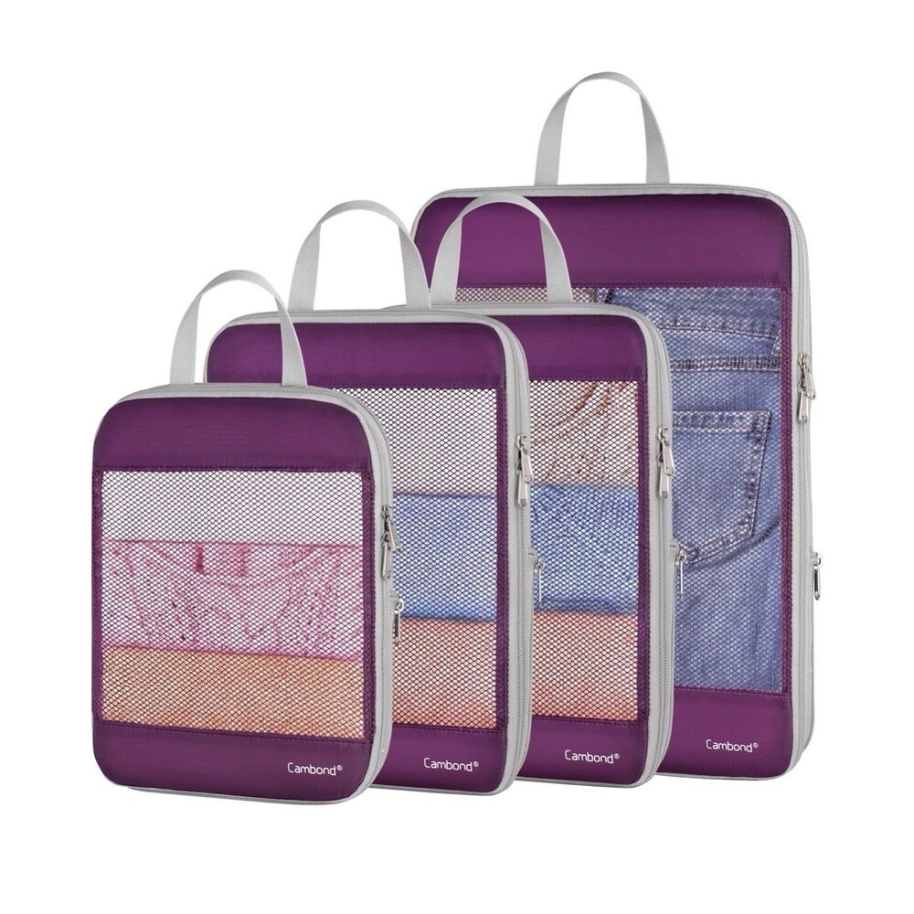 Mesh Compression Packing Cubes for Travel Space Saving Luggage Organizer Bags